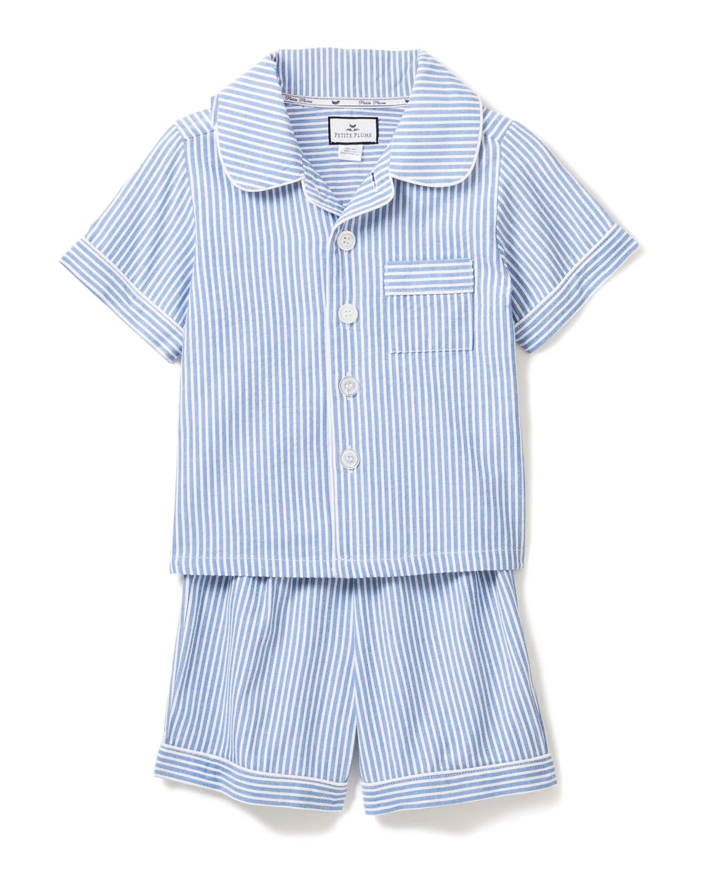 Blue Striped Short Set