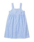 WOMEN'S FRENCH BLUE SEERSUCKER CHARLOTTE NIGHTGOWN
