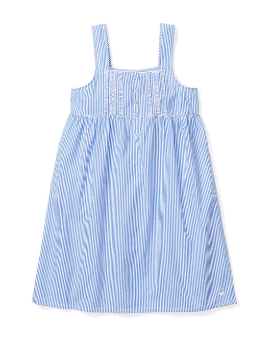 WOMEN'S FRENCH BLUE SEERSUCKER CHARLOTTE NIGHTGOWN
