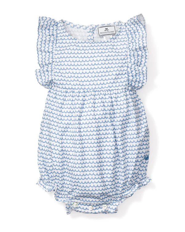PETITE PLUME : Blue Wave Bubble Romper