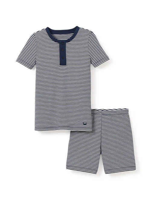 Navy Blue Striped Short Set PJ
