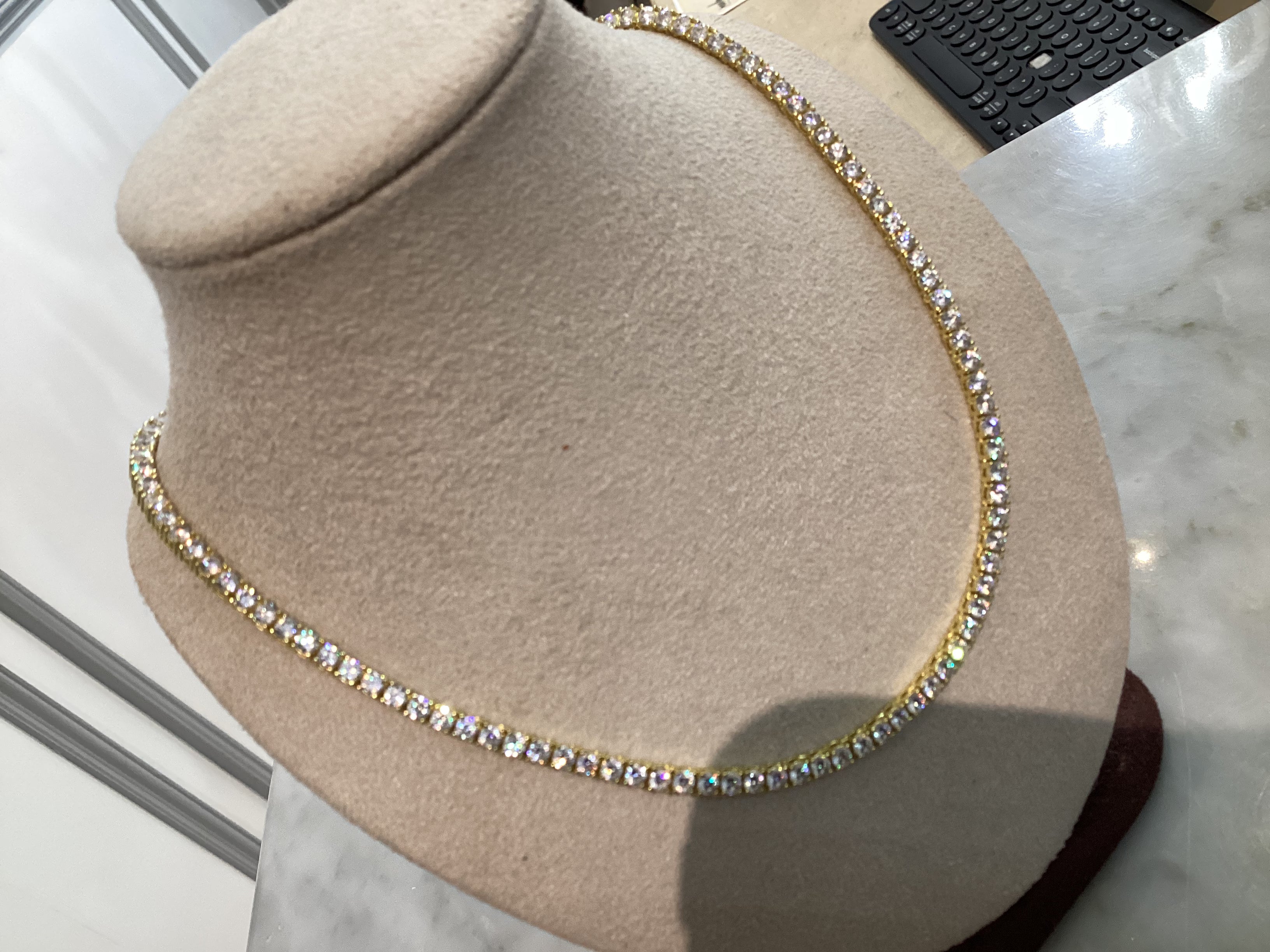 Gold Tennis Necklace