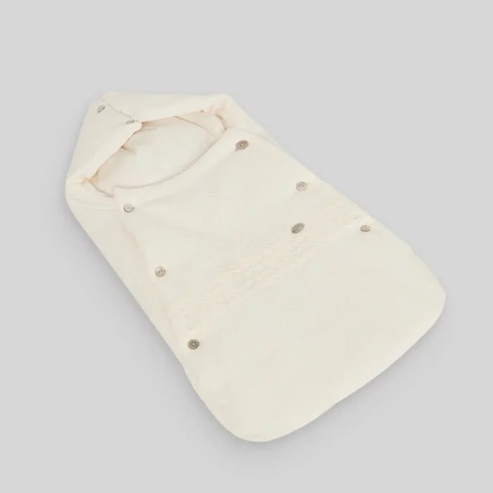 PAZ RODRIGUEZ: “PAZ V25” Knit Newborn Baby Nest in Cream