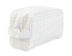 APPLE OF MY ISLA: The Dopp Kit-Blue/Green Windowpane