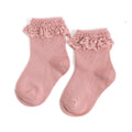 LITTLE STOCKING CO: BLUSH PINK LACE MIDI SOCKS