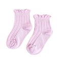 LITTLE STOCKING CO: LILAC FRILL MIDI SOCKS