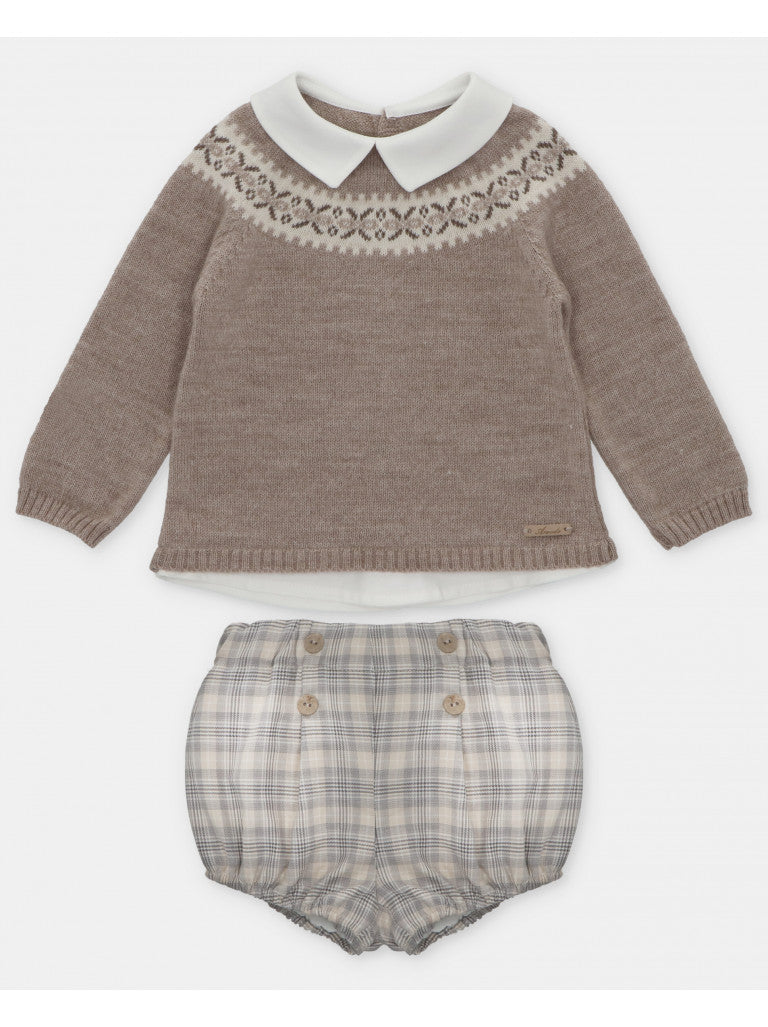 MARTIN ARANDA: set sweater boys shorts with suspenders