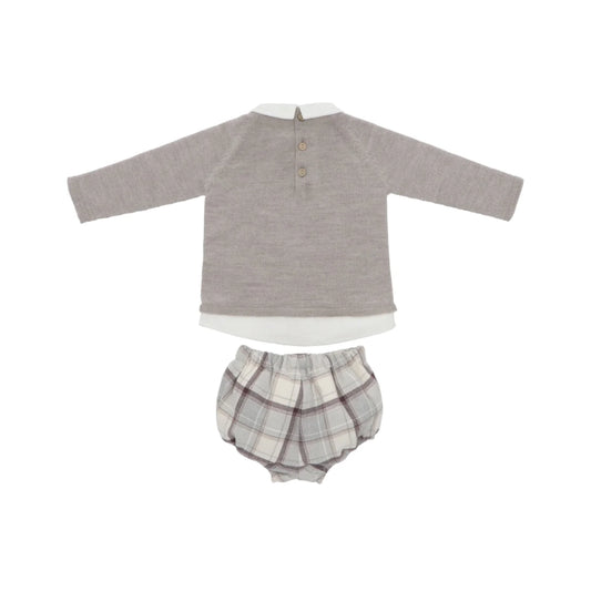 MARTIN ARANDA: Set sweater & shorts w/ straps