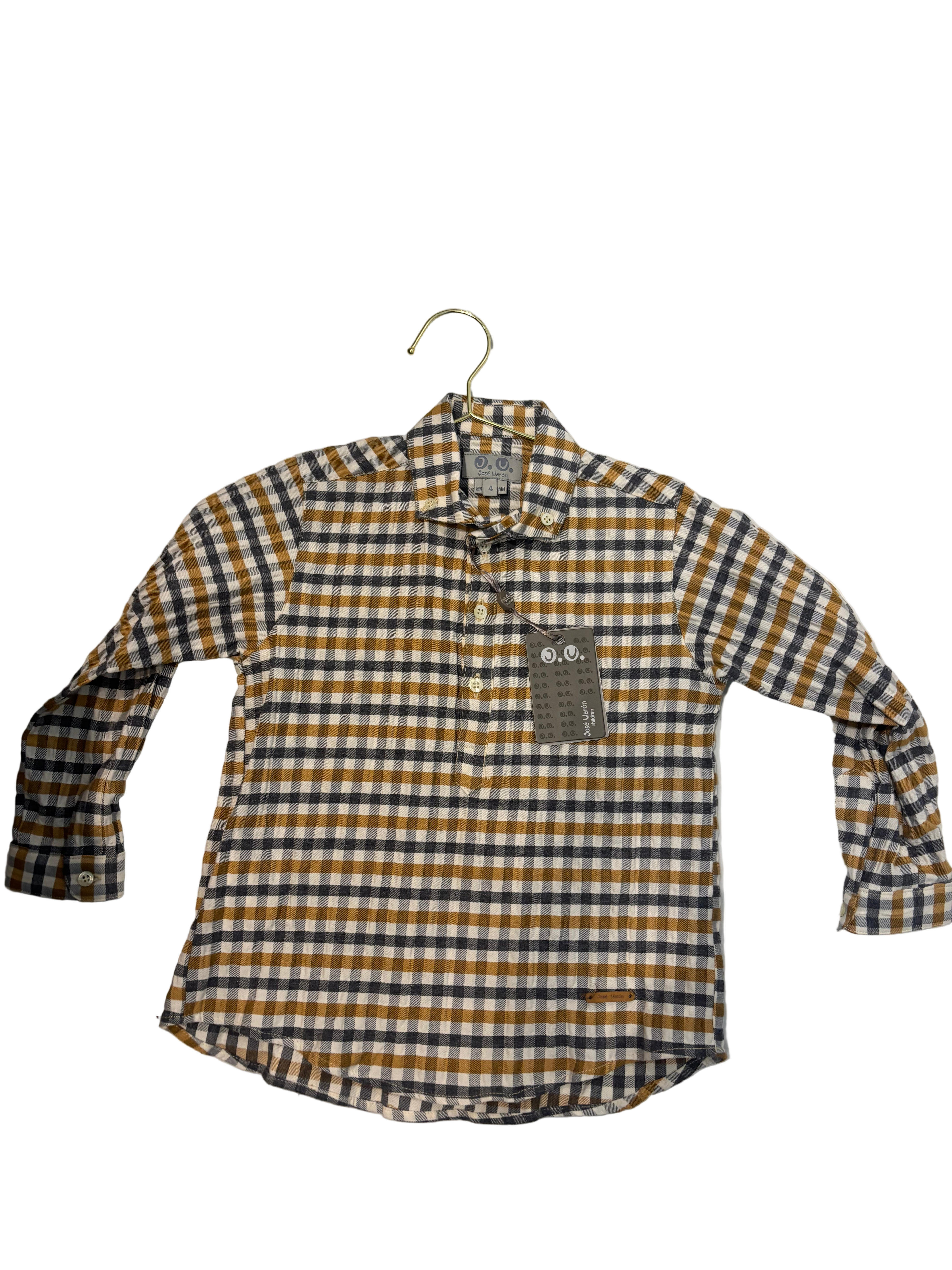 JOSE VARON: LONGSLEEVE PLAID SHIRT
