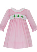 Petit Bebe : X ́ mas Tree - Pink microcheck dress