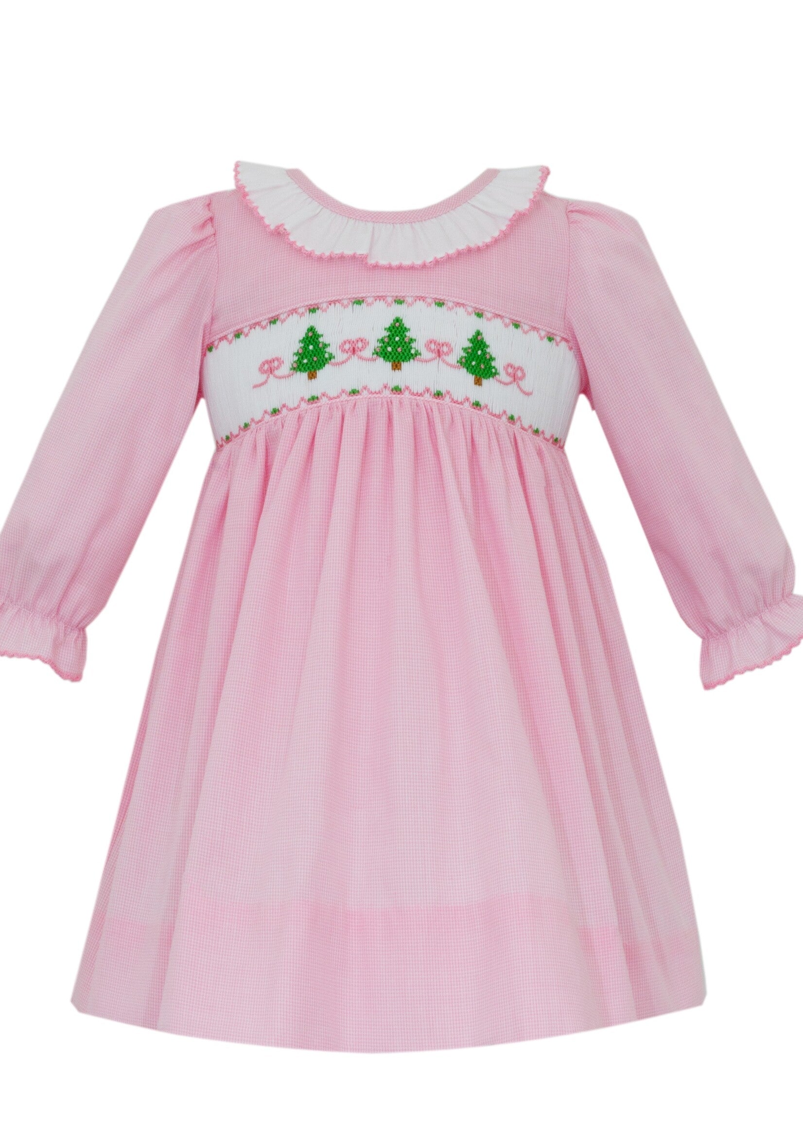 Petit Bebe : X ́ mas Tree - Pink microcheck dress