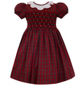 ANAVINI : DIANA - RED PLAID FLOAT W/WHITE SCALLOPED COLLAR