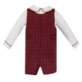 ANAVINI : HENRY - RED PLAID BOY’S SHORT JON JON W/WHITE SHIRT