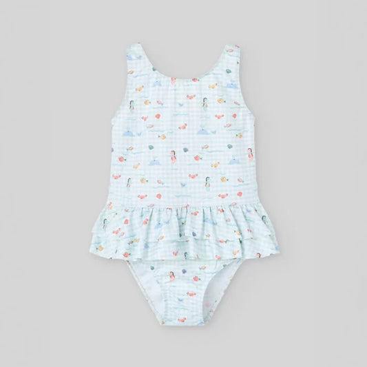 PAZ RODRIGUEZ: “BANO V25” Mint Sea Horse Girls Swimsuit