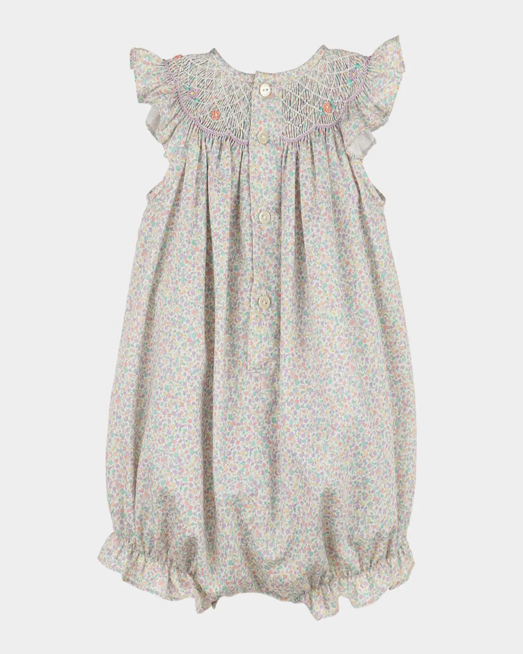 LULI & ME : FLORAL PRINT SMOCK BUBBLE LILAC
