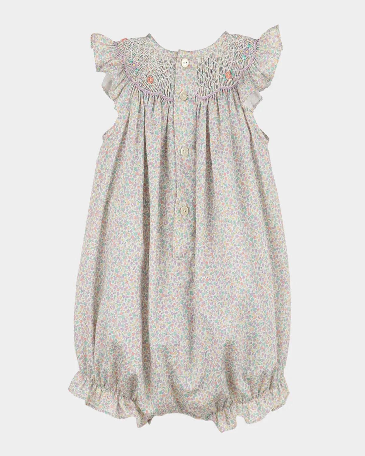 LULI & ME : FLORAL PRINT SMOCK BUBBLE LILAC