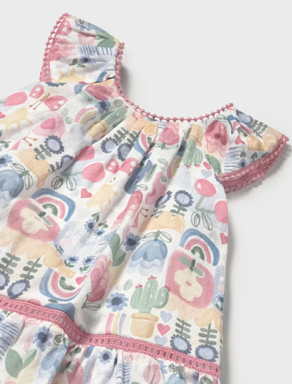 MAYORAL: GIRLS FLOWER PRINTED DRESS