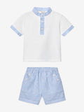 PAZ Rodriguez: “ TEATRO” Boys Blue Striped Two Piece Short Set