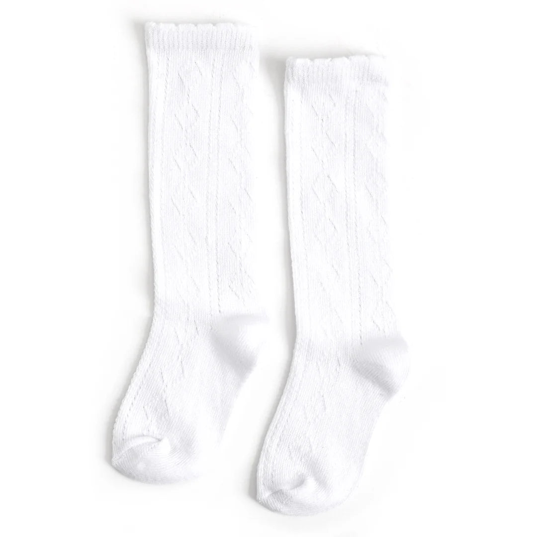 LITTLE STOCKING CO: SCALLOPED FANCY KNEE HIGH SOCKS