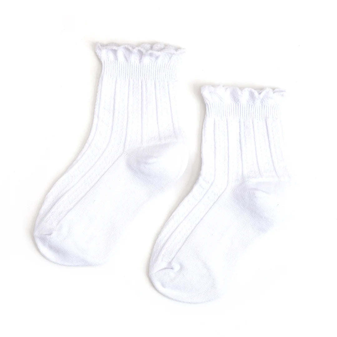 LITTLE STOCKING CO: WHITE FRILL SOCKS