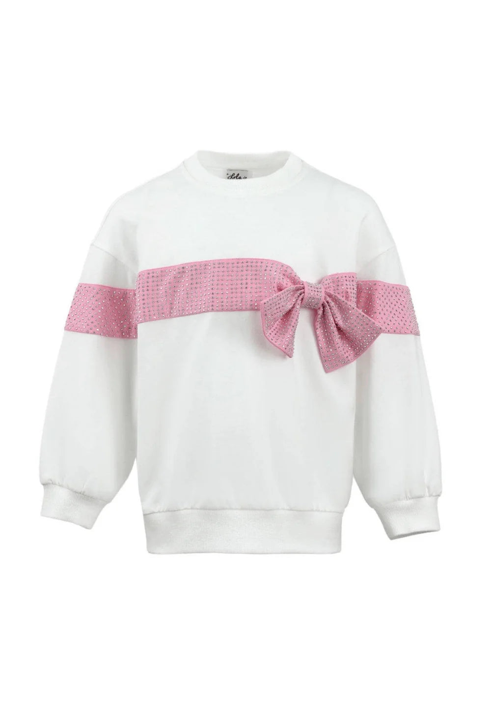 LOLA AND THE BOYS: CRYSTAL BOW SWEATER