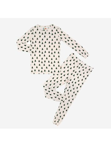 PETITE HAILEY: BAMBOO LS PRINTED PJS SET