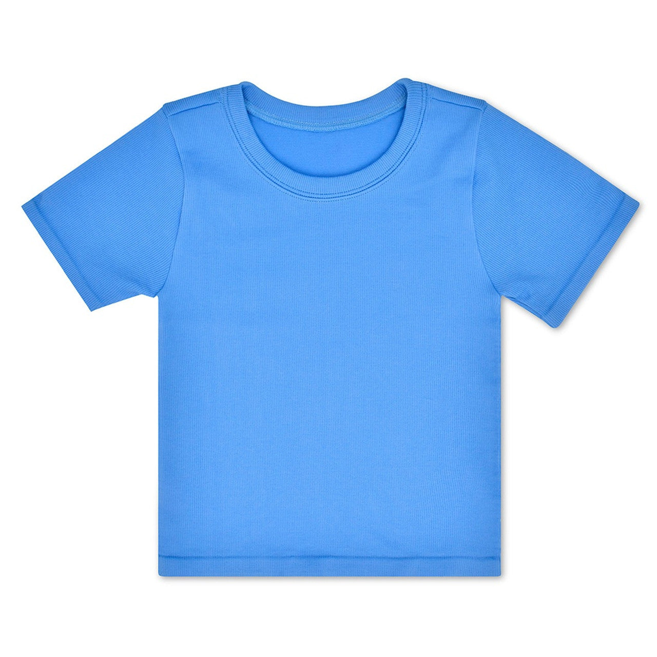 ISCREAM : BRIGHT BLUE RIBBED SHORT SLEEVE SHIRT