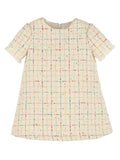 LULI & ME : TWEED A-LINE IVORY DRESS