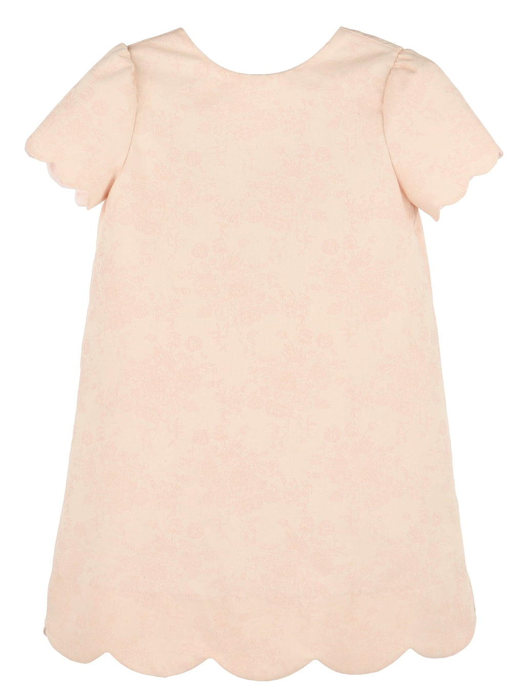 LULI & ME : SCALLOPS JACQUARD V-BACK DRESS ROSE