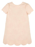 LULI & ME : SCALLOPS JACQUARD V-BACK DRESS ROSE
