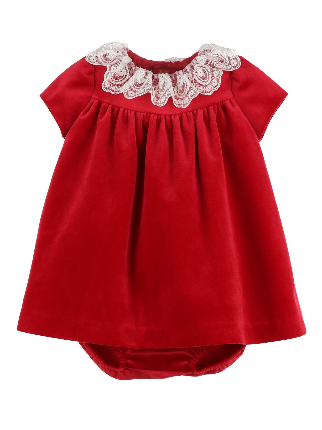 LULI & ME : DELUXE VELVET FLOAT DRESS RED