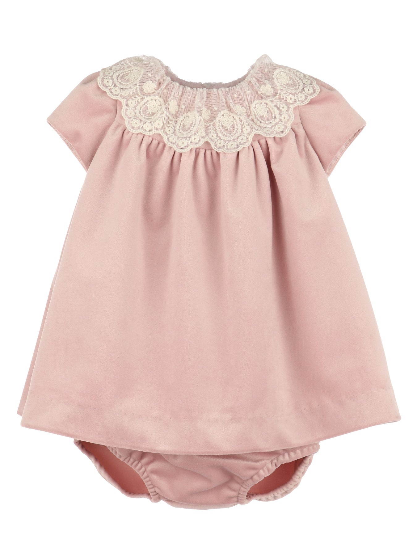 LULI & ME : DELUXE VELVET FLOAT DRESS ROSE