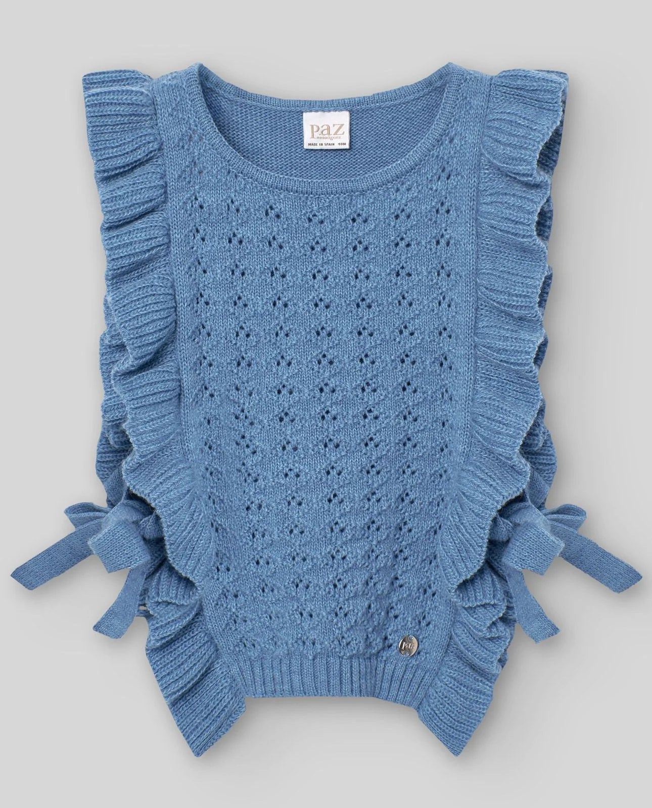 Paz Rodriguez : Knit infant girl waistcoat "cervatillo"