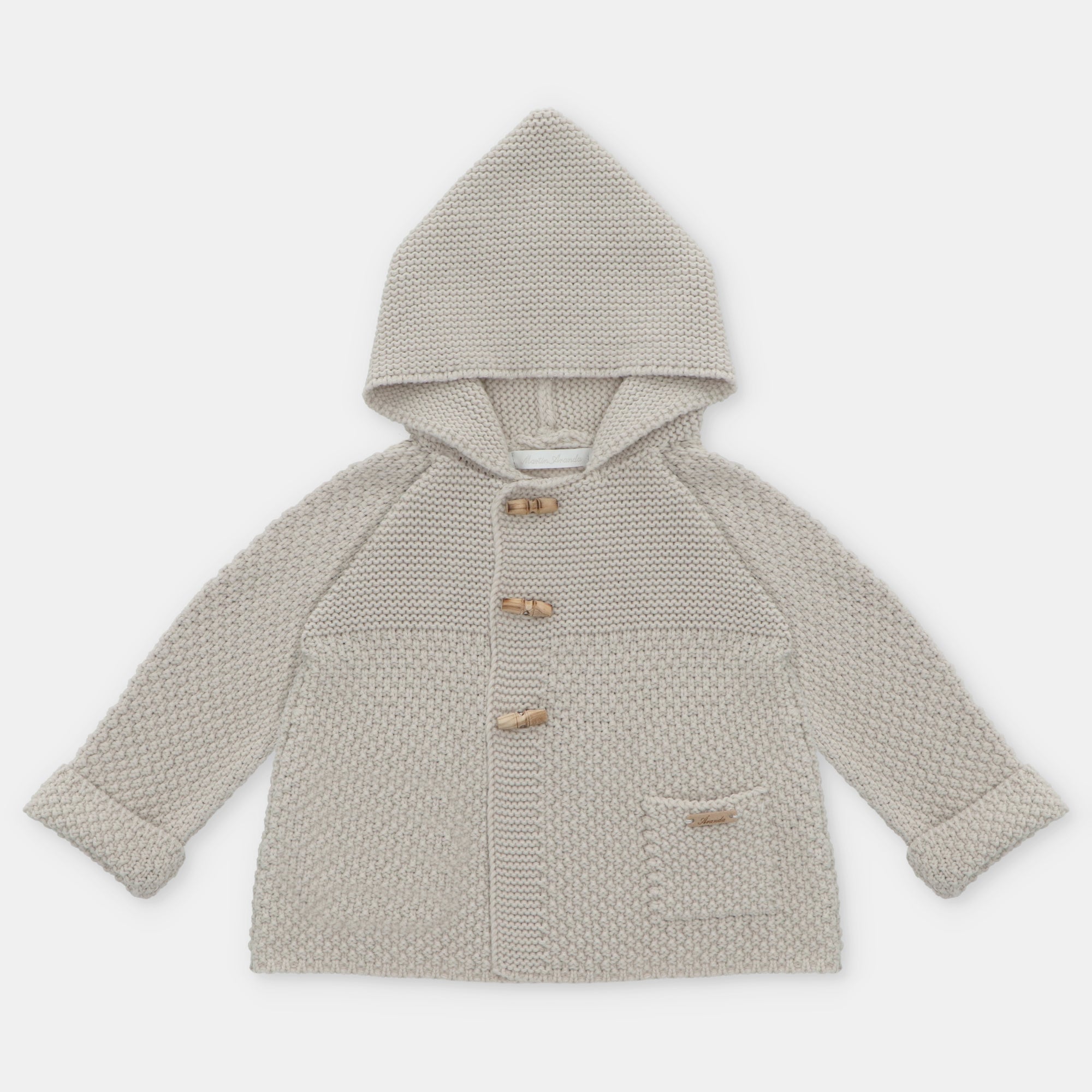 Martin Aranda : Draylon Knitted Duffle Hooded Cardigan