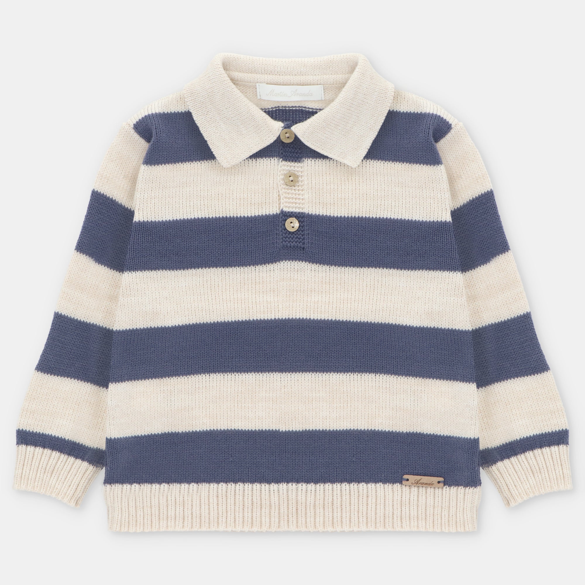 Martin Aranda : Boys Draylon Sweater Polo Neck Knit Leiceste