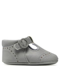 MAYORAL: GREY LEATHER T-STRAP BABY SHOES