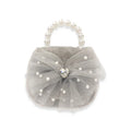DOE A DEAR : GREY BOW RHINESTONE PURSE