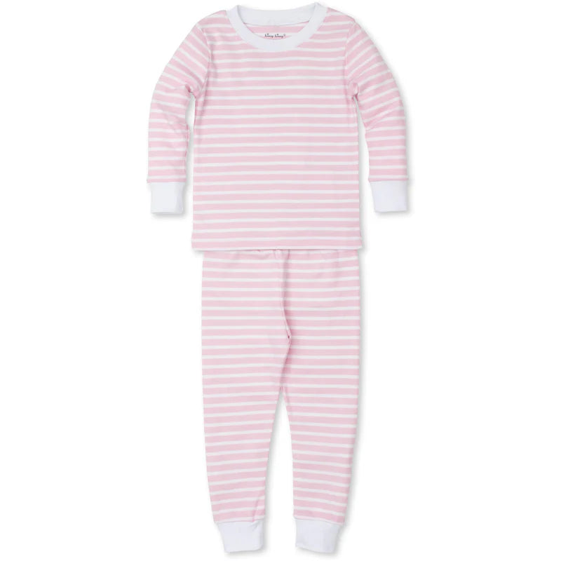 KISSY KISSY: Pink & White Team Stripe Pajama Set
