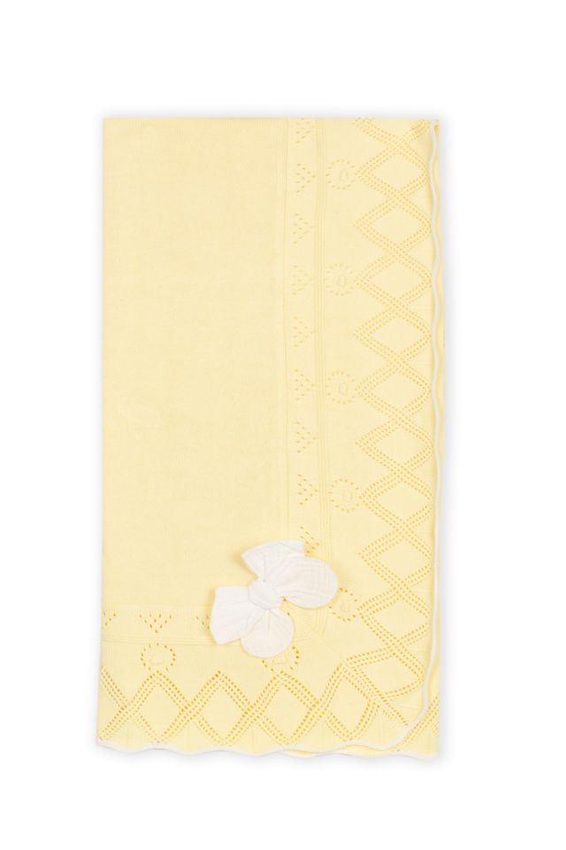 DK: Yellow Knit Blanket