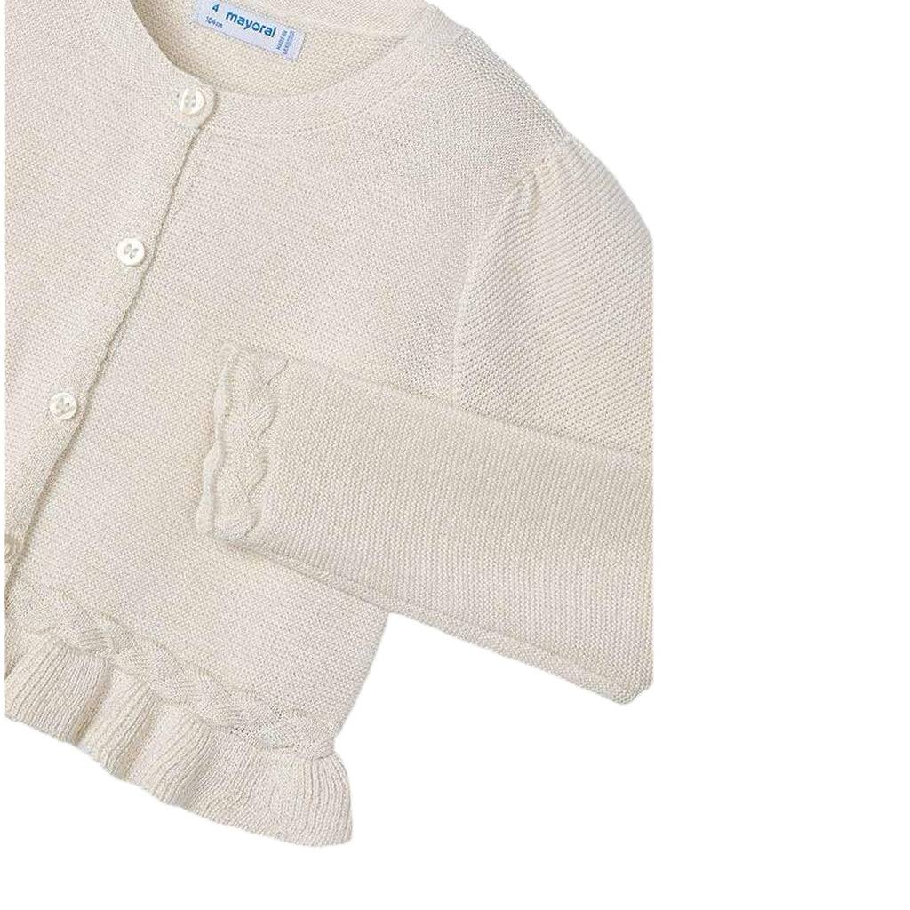 MAYORAL: GIRLS CREAM SHIMMER CARDIGAN