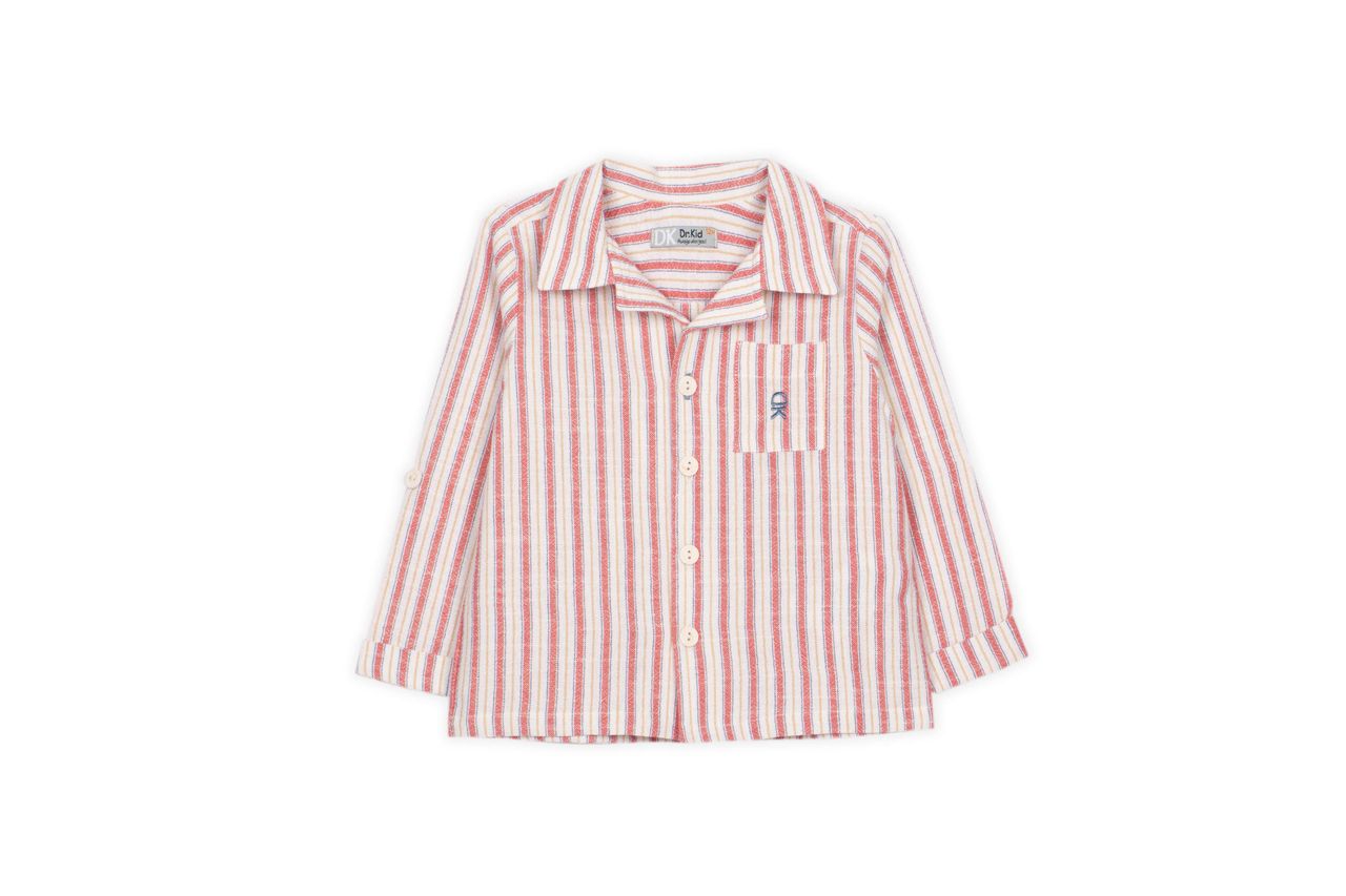 DK: Red Stripe Button Shirt