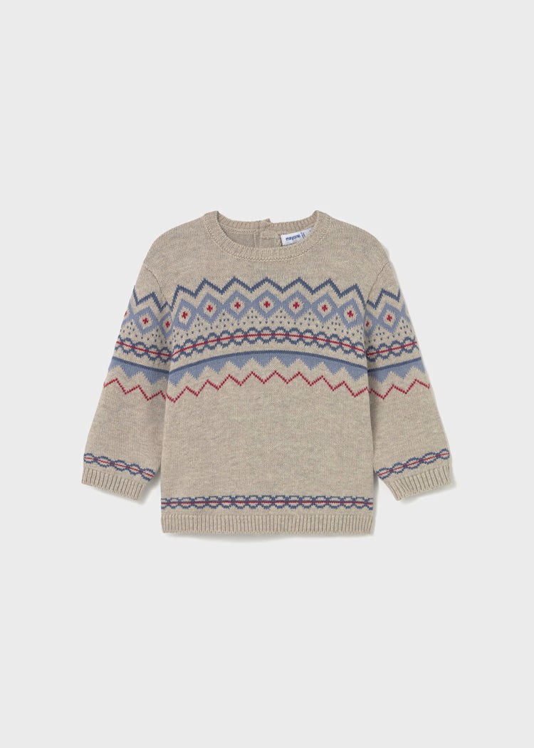 MAYORAL: BABY JACQUARD SWEATER AND BABY JOGGER JEANS