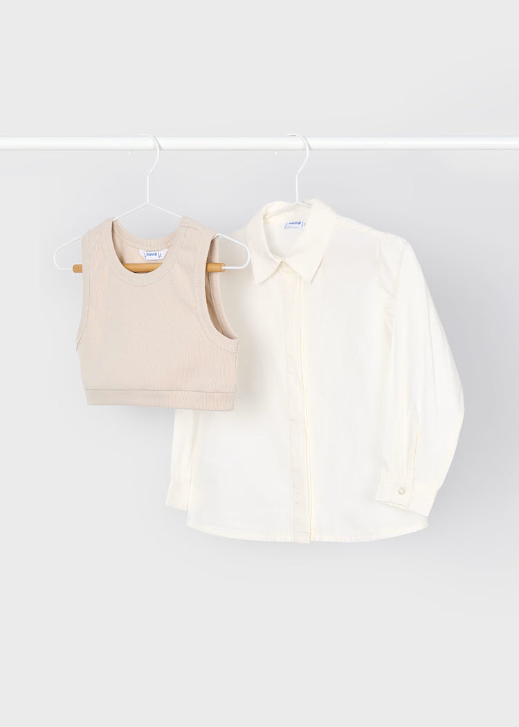 MAYORAL: GIRLS VEST SET WITH PANTS