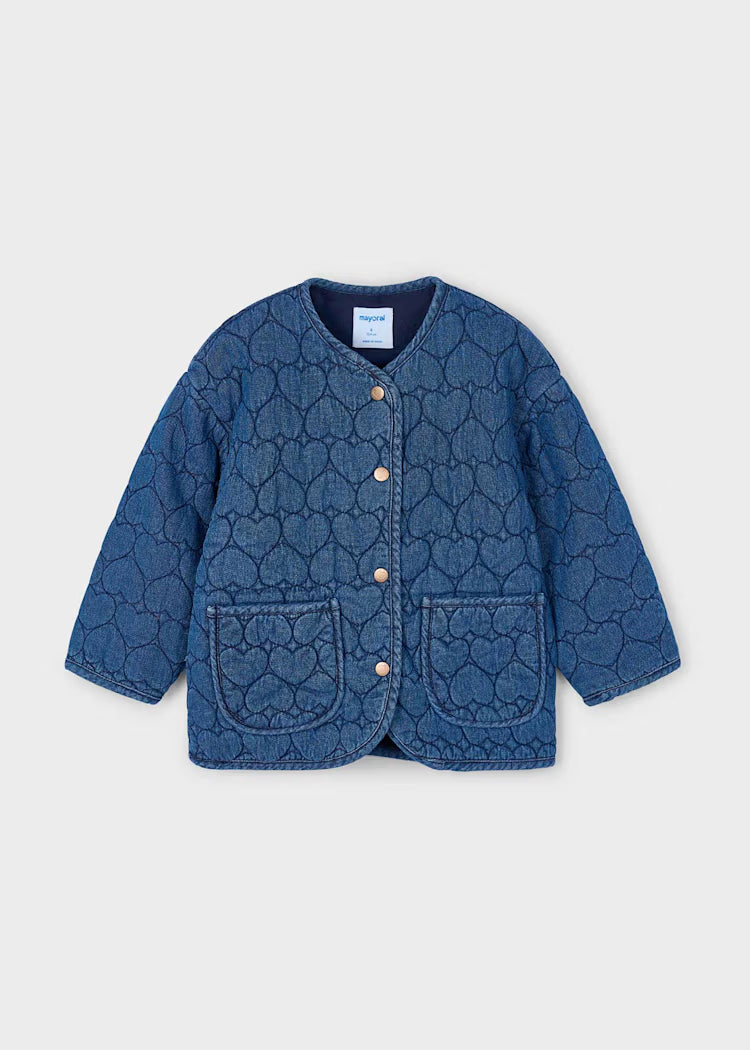 MAYORAL: Girl's heart-shaped denim jacket