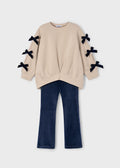 MAYORAL: Girl's leggings and sweatshirt set with bows