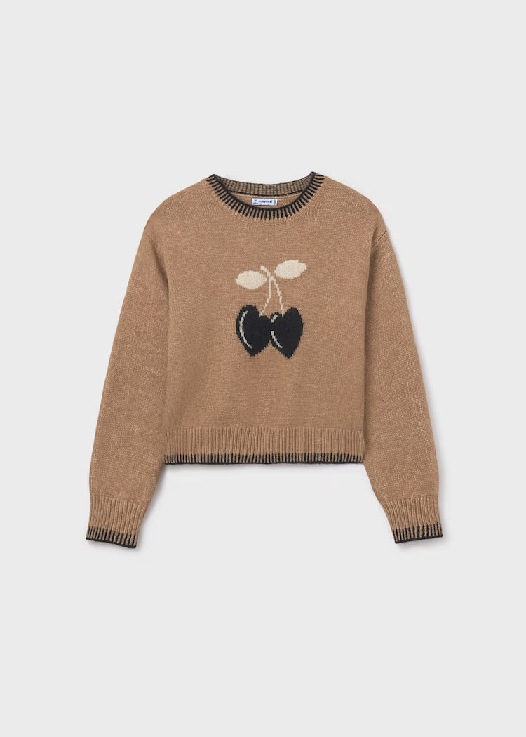 MAYORAL: HEART KNIT & LEATHER SHORT SET