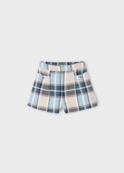 MAYORAL: SWEATER AND PLAID SHORTS SET