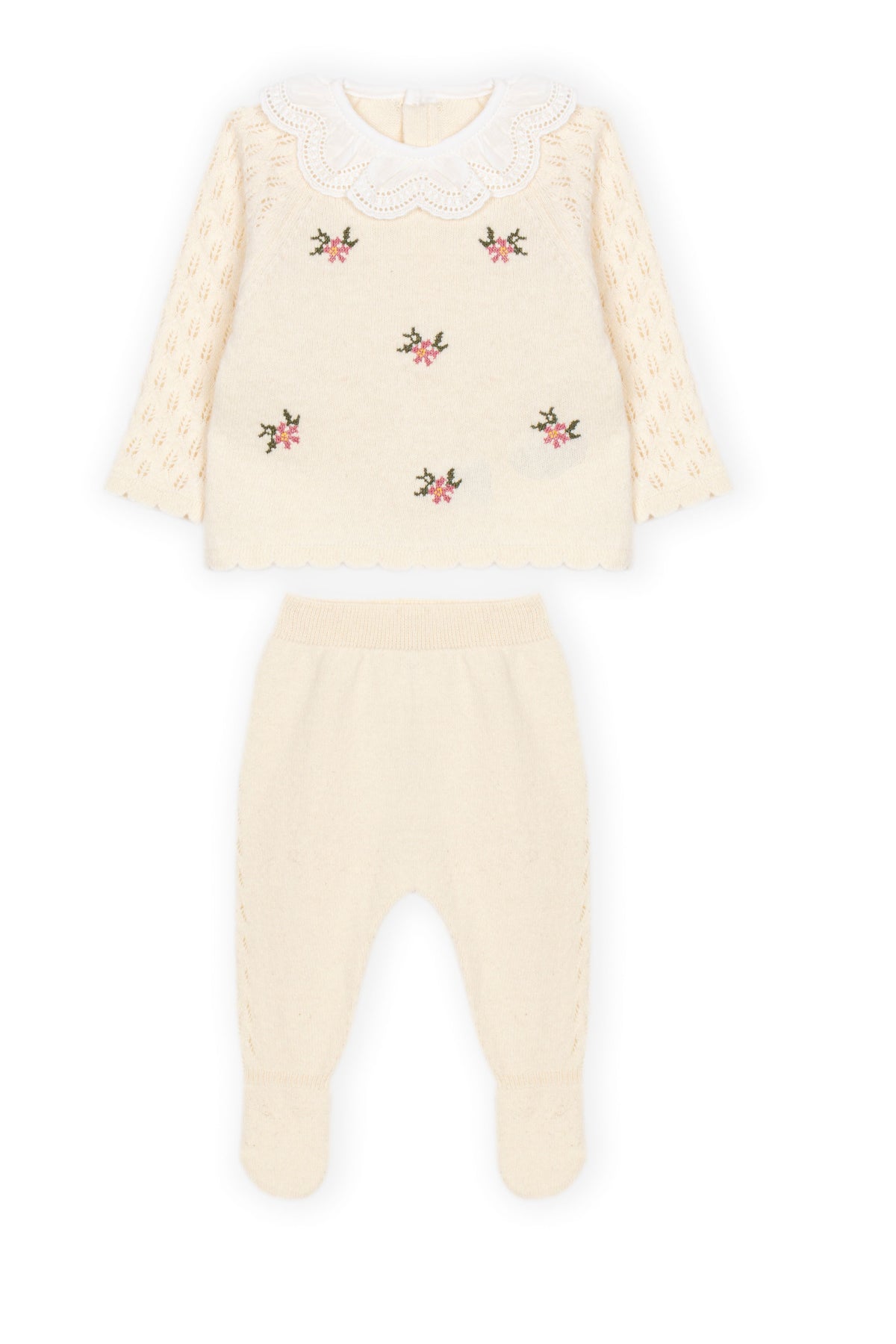 Dr. Kid : 2 Piece Set - Top & Legging W/Feet in Sweater Knit - Grandma's