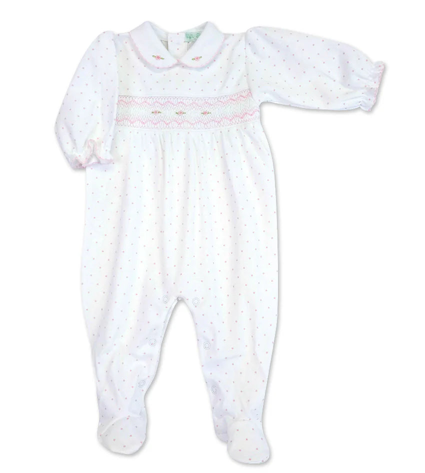 BABY THREADS : PINK DOTS FOOTIE