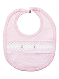 BABY THREADS: PINK ROSE W/ TINY DOTS BIB